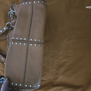 Michael Kors Tan Shoulder Bag with Studded Detailing